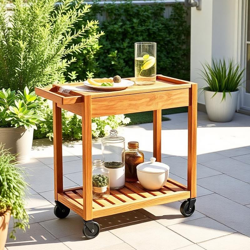 Teak Serving Cart